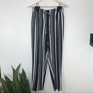 Striped Tie-Waist Joggers